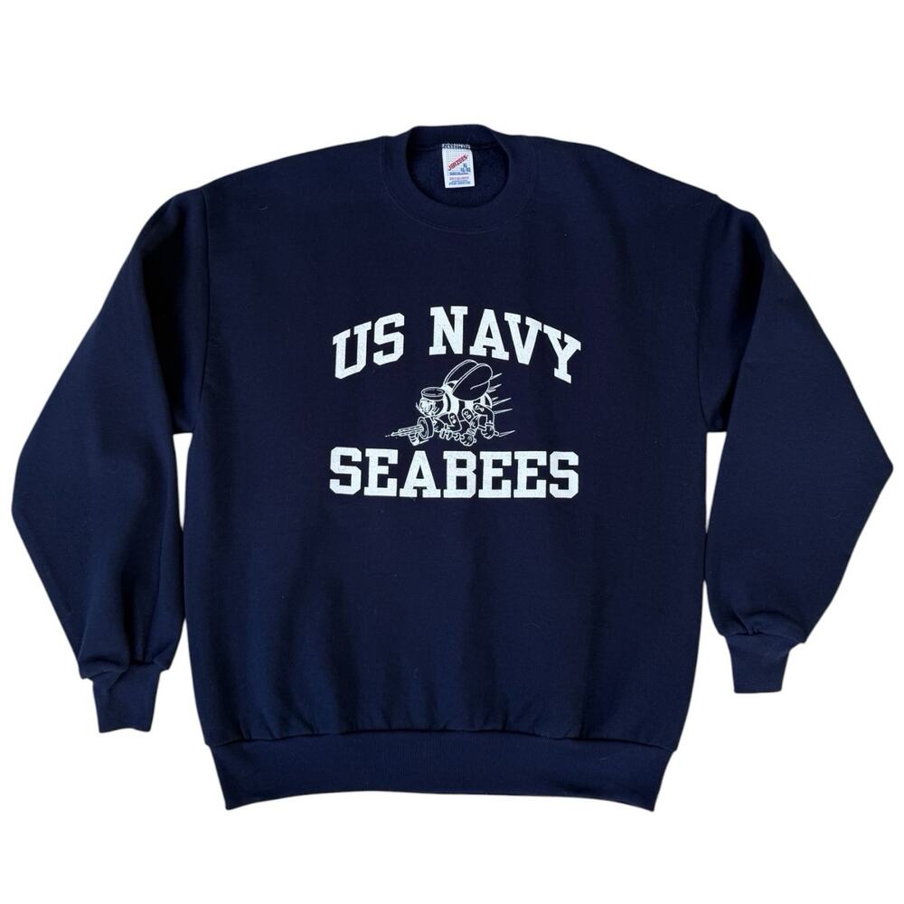 Vintage 90’s USN SEABEES Jerzees Made In USA Crew Neck Sweatshirt XL